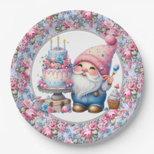 Happy Birthday Gnome Paper Plates