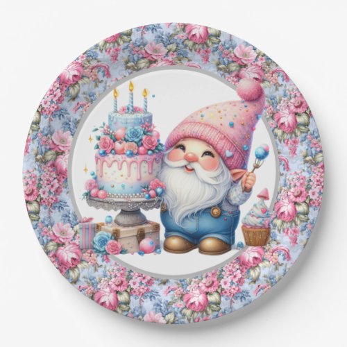 Happy Birthday Gnome Paper Plates