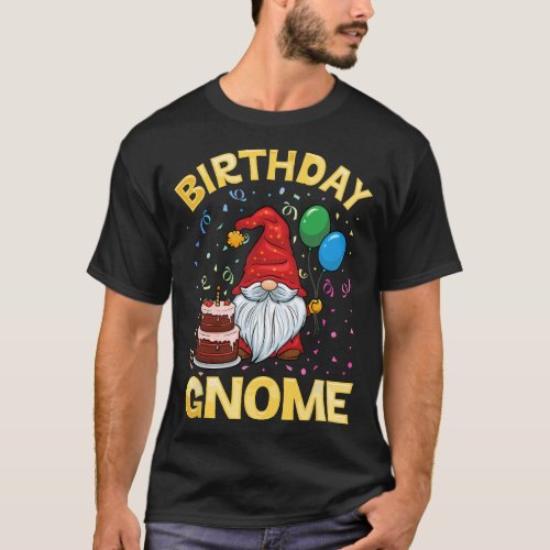 Happy Birthday Gnome Party Celebration Gift T_Shirt