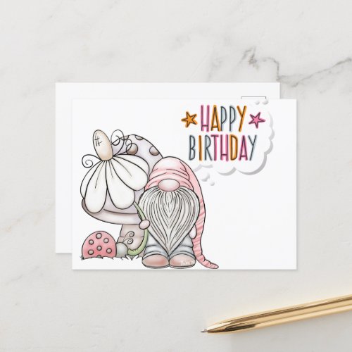 Happy Birthday Gnome Postcard