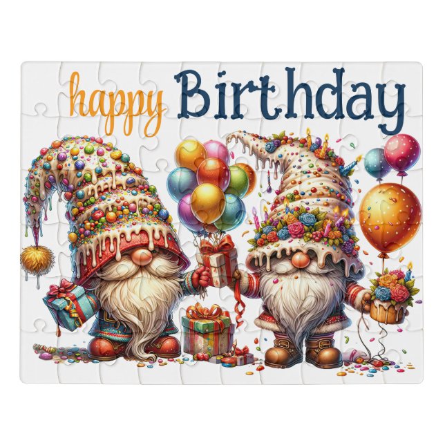 Happy Birthday Gnomes Jigsaw Puzzle (Puzzle Horizontal)