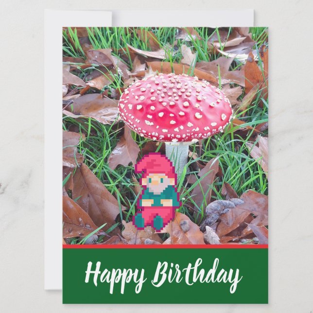 Happy Birthday, gnoom pixelart, Pixel Art  Card (Front)