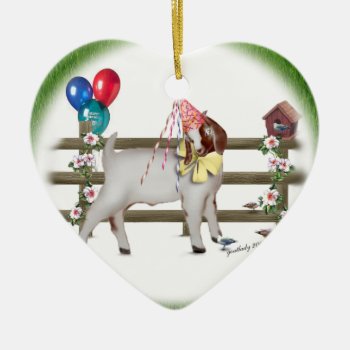 Happy Birthday Goat (boer) Ornament by getyergoat at Zazzle