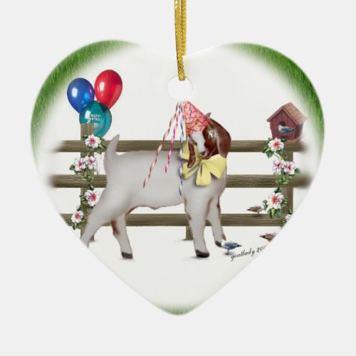 Happy Birthday Goat Boer Ornament