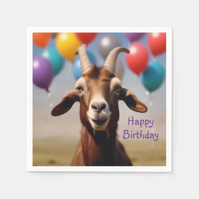 Happy Birthday Goat Napkins (Front)