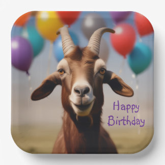 Happy Birthday Goat Paper Plates