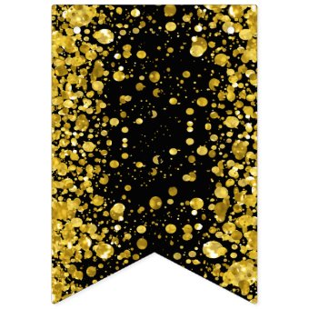 ☆HAPPY BIRTHDAY☆ Gold Confetti Bunting Flags | Zazzle