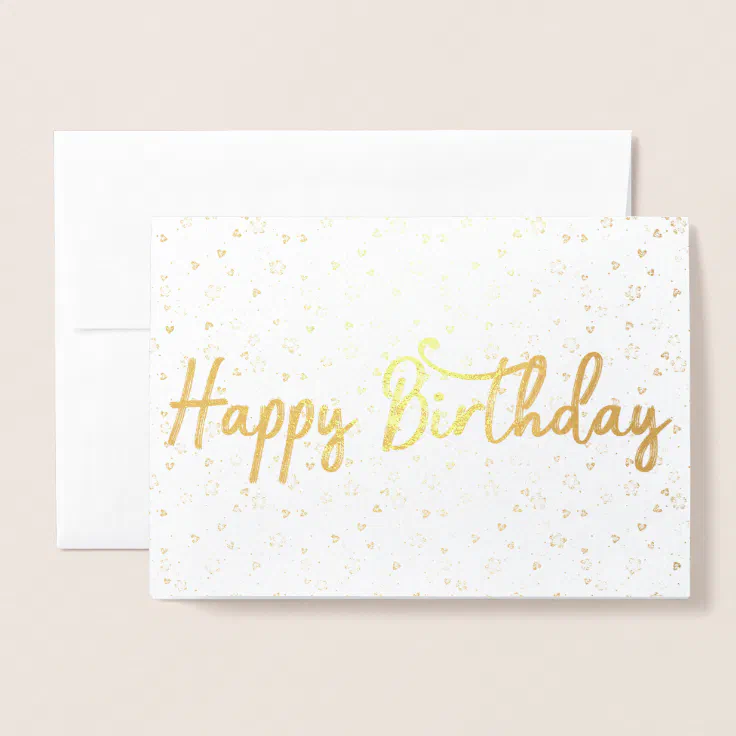 happy birthday Gold Foil Card | Zazzle