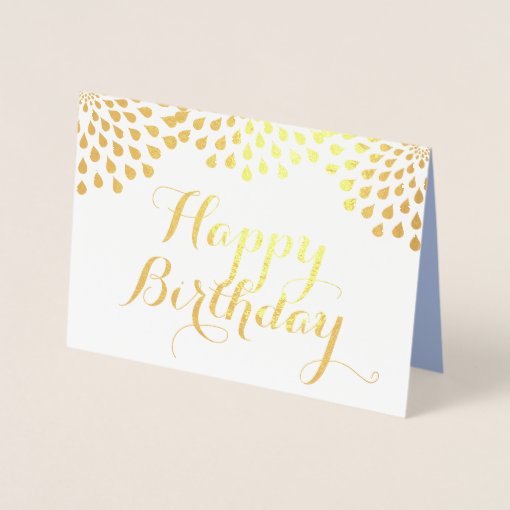 Happy Birthday Gold Foil Elegant Card | Zazzle