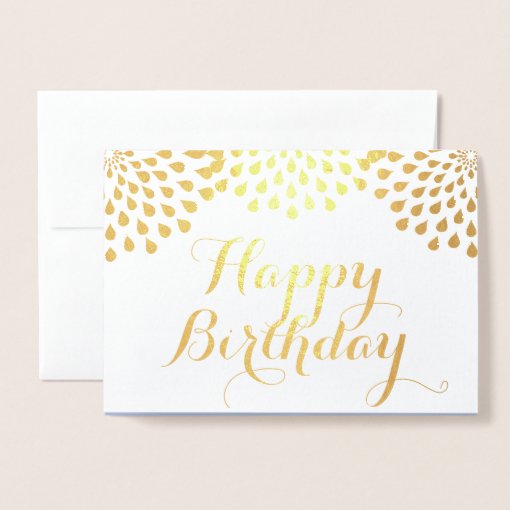 Happy Birthday Gold Foil Elegant Card | Zazzle
