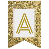 ☆HAPPY BIRTHDAY☆ Gold Glitter Look Bunting Flags | Zazzle