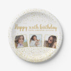 Happy Birthday Gold Glitter Photos Any Year Custom