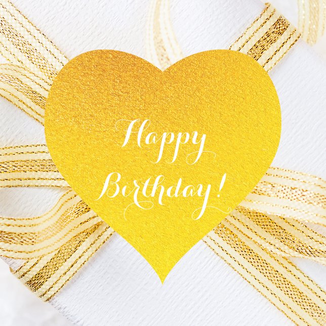 Happy Birthday gold Heart Sticker (Creator Uploaded)