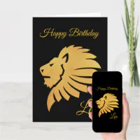 Happy Birthday Gold Leo Zodiac Horoscope Black Card Zazzle