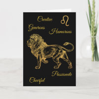 Happy Birthday Gold Leo Zodiac Horoscope Sign Card Zazzle