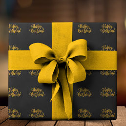 Happy Birthday (Gold n&#39; Black) Wrapping Paper