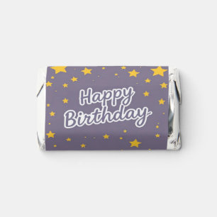 Happy Birthday Gold Stars on Blue Hershey's Miniatures