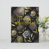 HAPPY BIRTHDAY Gold tones Paper Sheet (Standing Front)