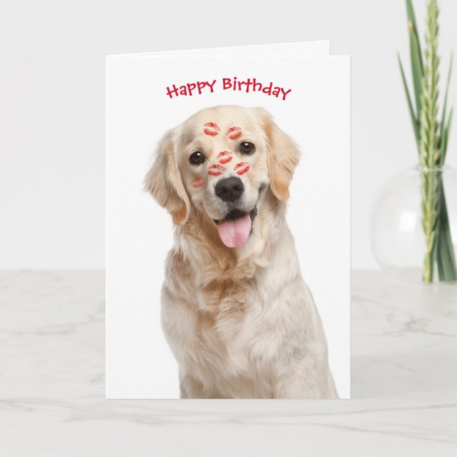 Happy Birthday Golden Retriever Card (Front)