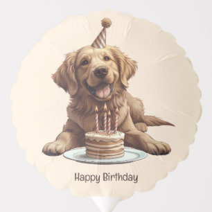 Happy Birthday Golden Retriever Dog Balloon