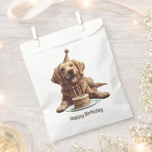 Happy Birthday Golden Retriever Dog Favor Bag