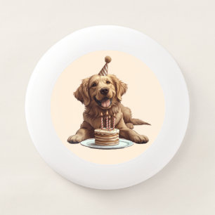 Happy Birthday Golden Retriever Dog Wham-O Frisbee