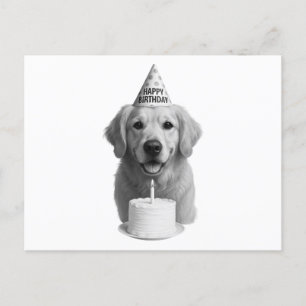 Happy Birthday Golden Retriever Holiday Postcard