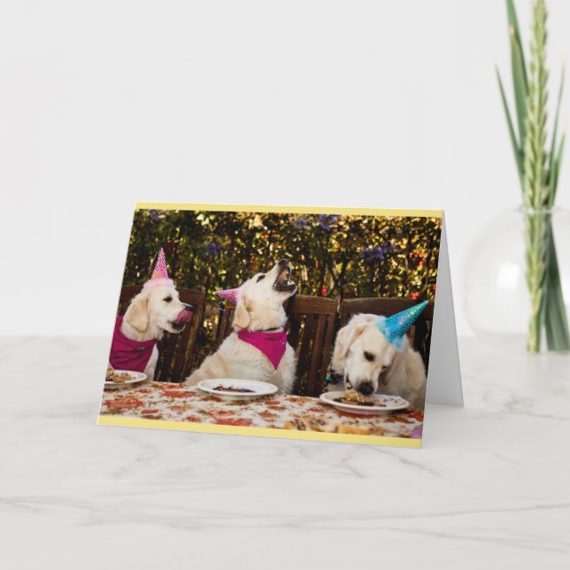 Happy Birthday Golden Retriever Photo Card (Front)