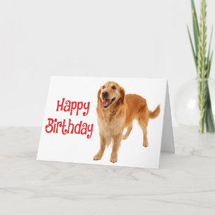 Happy Birthday Golden Retriever Puppy Dog - Verse Card