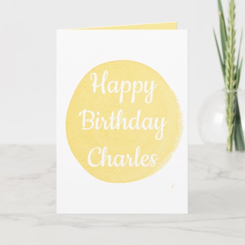 Happy birthday Golden Watercolor Theme for Him Holiday Card