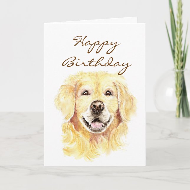 Happy Birthday Golden Years, Golden Retriever Card (Front)