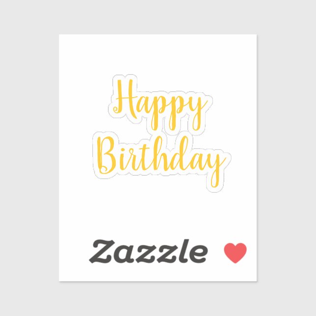 Happy Birthday Golden Yellow Orange Gold Custom Sticker (Sheet)