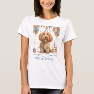 Happy Birthday Goldendoodle Dog T-Shirt