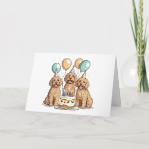 Happy Birthday Goldendoodle Dogs Card