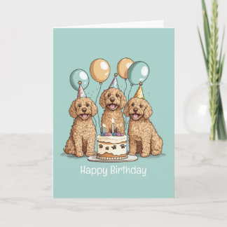 Happy Birthday Goldendoodle Dogs Card