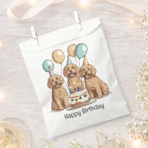 Happy Birthday Goldendoodle Dogs Favor Bag