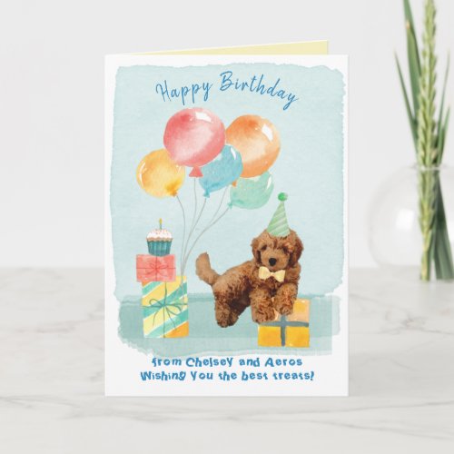 Happy Birthday Goldendoodle Puppy Birthday Card