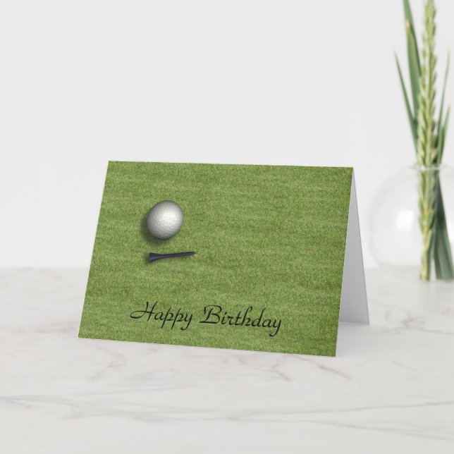 Happy Birthday Golf Ball Card (Front)