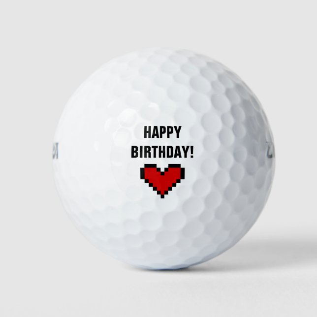 Happy Birthday golf ball gift idea for him or her (Front)