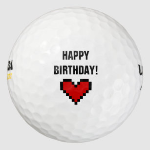 Happy Birthday Heart Golf Balls Zazzle