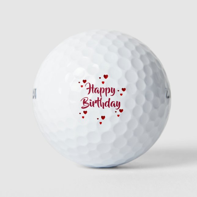 Happy Birthday golf balls by dalDesignNZ (Front)
