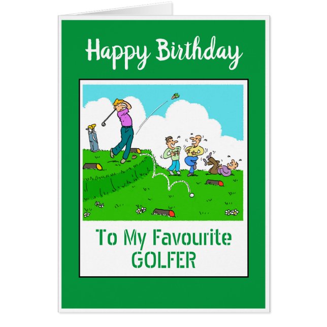 Happy Birthday Golfer Cards (Front)