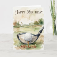 Happy Birthday Golfing Ball Hitting Water