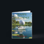 Happy Birthday Golfing Ball Hitting Water Card<br><div class="desc">Happy Birthday Golfing Ball Hitting Water</div>