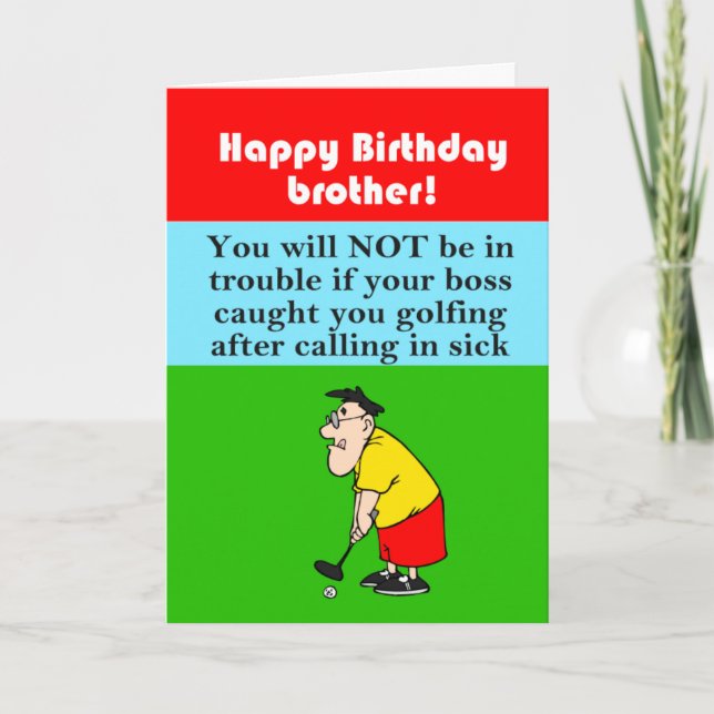 Happy birthday golfing brother and his boss card (Front)