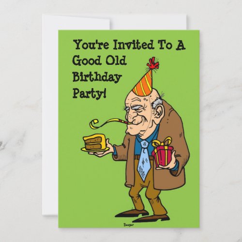Happy Birthday _ Good Old Party old man Invitation