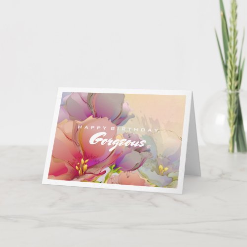 Happy Birthday Gorgeous Flower Painting Cards