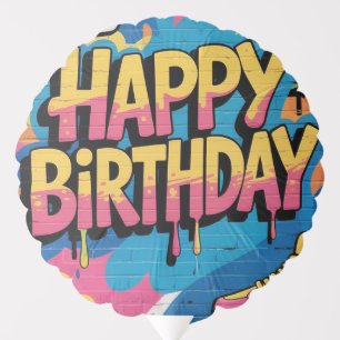 Happy Birthday Graffiti Wall with Sneakers Balloon