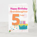 Happy Birthday Granddaughter - 5 Today Card<br><div class="desc">A cute 5th birthday card for your Granddaughter on her special day.</div>