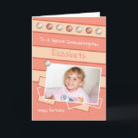 Happy Birthday Granddaughter coral and peach photo Card<br><div class="desc">Personalize this Birthday Card for your Granddaughter
Designed in coral and peach.
Add her name 
Happy Birthday
To a special Granddaughter
Have a great day</div>
